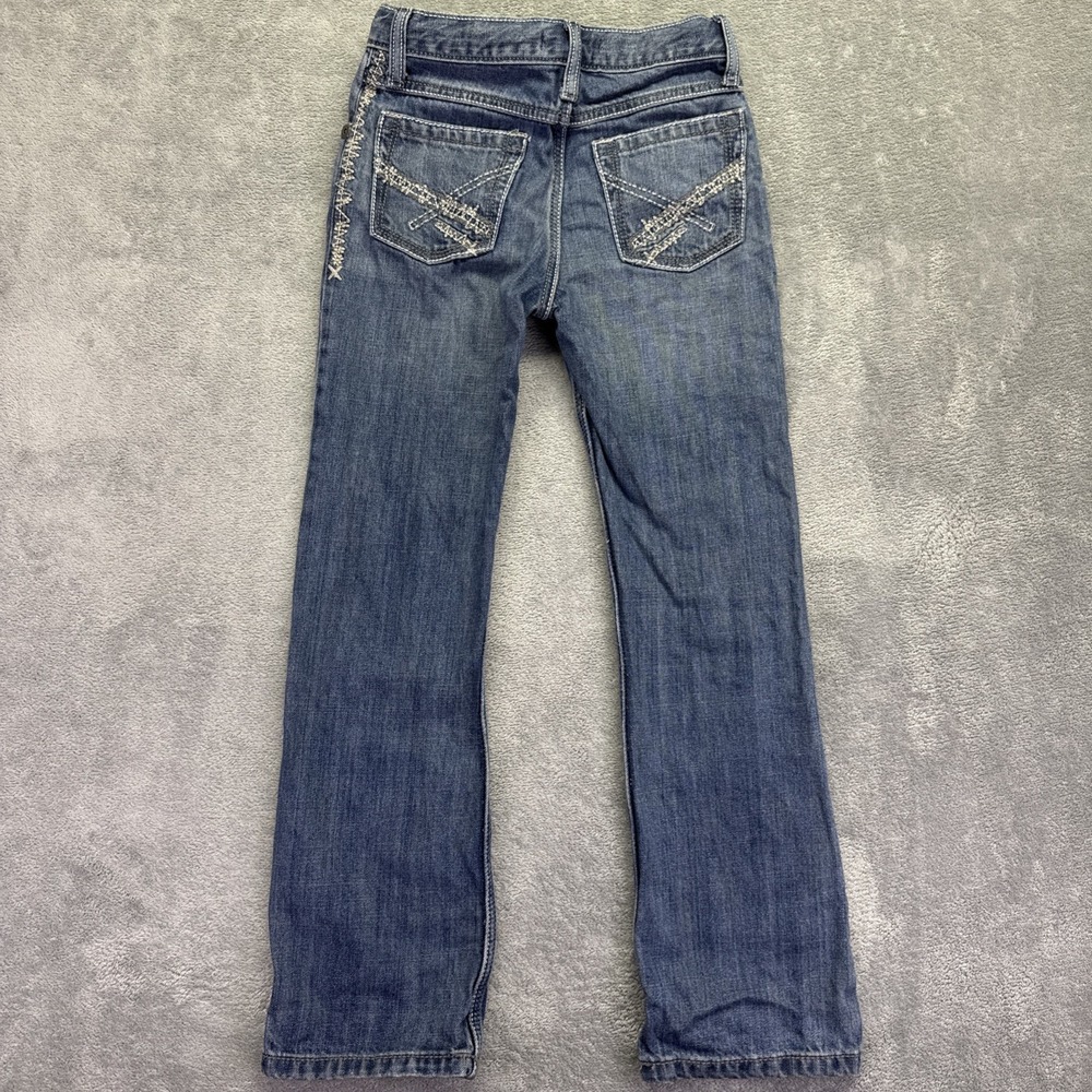 Wrangler 20X Blue Regular Straight Western Jeans Boys Sz 10 Embroidered Back